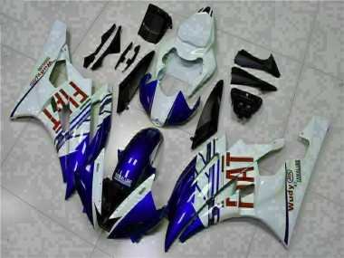 R6 2006-2007 Motorrad Verkleidung - Weiß Blau