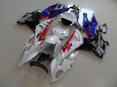 S1000RR 2009-2014 Motorrad Verkleidungen - Weiß Blau Rot Becker Carbon