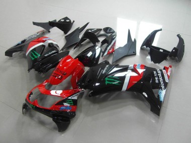 ZX 250R 2008-2012 Motorrad Verkleidungen - Rot und Schwarz Monster
