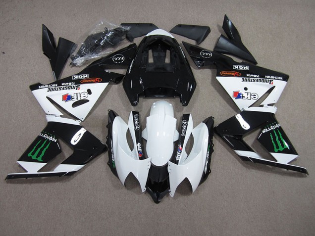 ZX10R 2003-2005 Motorrad Verkleidungen - Schwarz Weißes Monster ZX10R 2003-2005 Motorrad Verkleidungen - Schwarz Weißes Monster