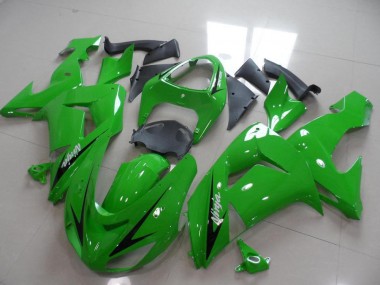 ZX10R 2006-2007 Motorrad Verkleidungen - Grün Schwarzer Pfeil