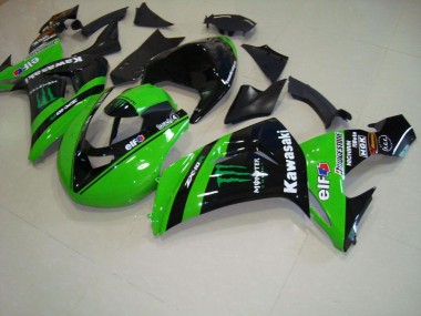 ZX10R 2006-2007 Motorrad Verkleidungen - Grünes Monsterrennen