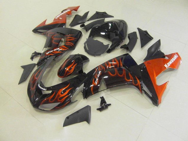 ZX10R 2006-2007 Motorrad Verkleidungen - Orange Flamme ZX10R 2006-2007 Motorrad Verkleidungen - Orange Flamme