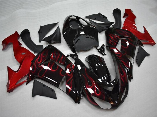 ZX10R 2006-2007 Motorrad Verkleidungen - Rot Flamme ZX10R 2006-2007 Motorrad Verkleidungen - Rot Flamme