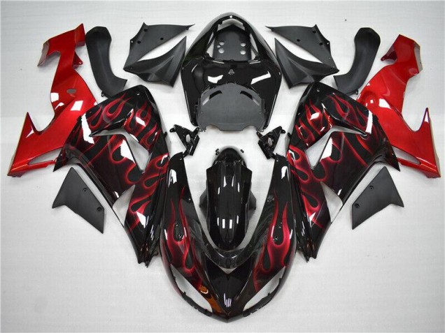 ZX10R 2006-2007 Motorrad Verkleidungen - Rot Flamme ZX10R 2006-2007 Motorrad Verkleidungen - Rot Flamme