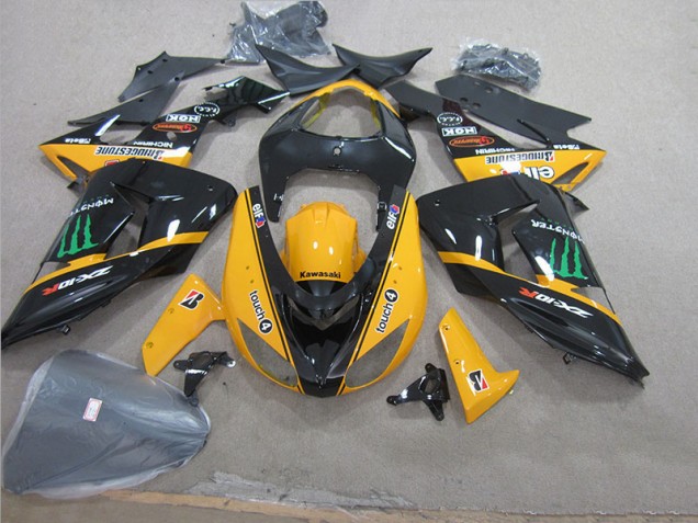 ZX10R 2006-2007 Motorrad Verkleidungen - Schwarz Gelb Touch4 Monster ZX10R 2006-2007 Motorrad Verkleidungen - Schwarz Gelb Touch4 Monster