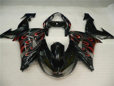 ZX10R 2006-2007 Motorrad Verkleidungen - Schwarz Grau Rot