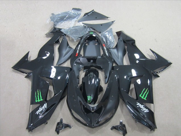 ZX10R 2006-2007 Motorrad Verkleidungen - Schwarz Grün Monster Ninja ZX10R 2006-2007 Motorrad Verkleidungen - Schwarz Grün Monster Ninja
