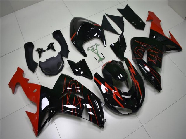 ZX10R 2006-2007 Motorrad Verkleidungen - Schwarz Rot ZX10R 2006-2007 Motorrad Verkleidungen - Schwarz Rot