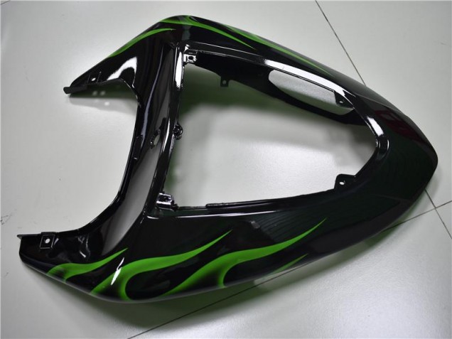 ZX10R 2006-2007 Motorrad Verkleidungen - Schwarze Grüne Flamme ZX10R 2006-2007 Motorrad Verkleidungen - Schwarze Grüne Flamme
