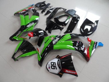 ZX10R 2011-2015 Motorrad Verkleidungen - Grün Schwarz mit Nummer 66