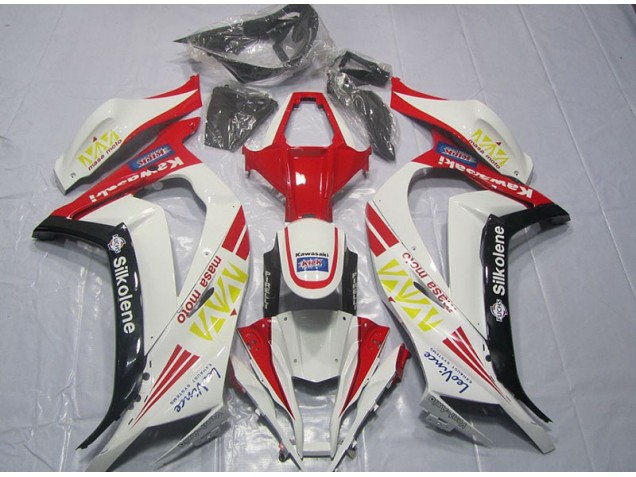 ZX10R 2011-2015 Motorrad Verkleidungen - Weiß Rot Silkolene ZX10R 2011-2015 Motorrad Verkleidungen - Weiß Rot Silkolene