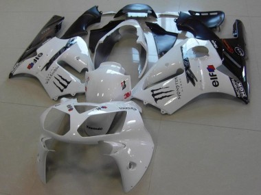 ZX12R 2002-2006 Motorrad Verkleidungen - Weiß Monster