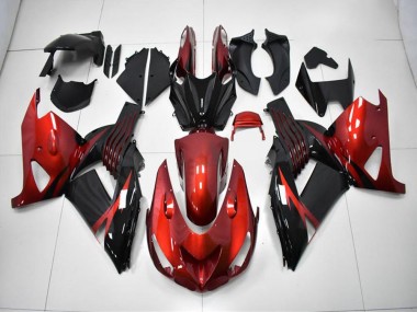 ZX14R ZZR 1400 2006-2011 Motorrad Verkleidungen - Rot Schwarz