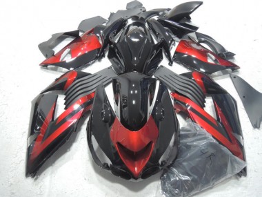 ZX14R ZZR 1400 2006-2011 Motorrad Verkleidungen - Schwarz Rot