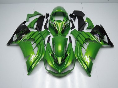 ZX14R ZZR 1400 2012-2021 Motorrad Verkleidungen - Grüne Flamme