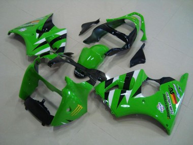ZX6R 2000-2002 Motorrad Verkleidungen Komplett Sets - Grün Schwarz