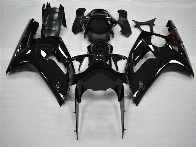 ZX6R 2003-2004 Motorrad Verkleidungen - Glänzend Schwarz