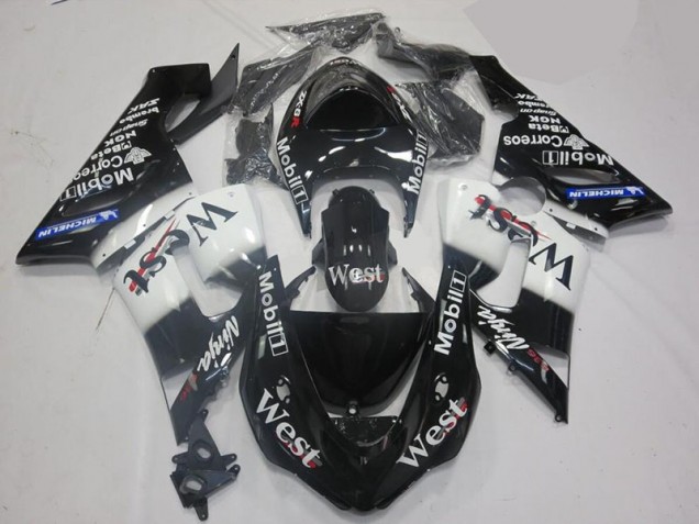 ZX6R 2005-2006 Motorrad Verkleidung - Weiß Schwarz ZX6R 2005-2006 Motorrad Verkleidung - Weiß Schwarz