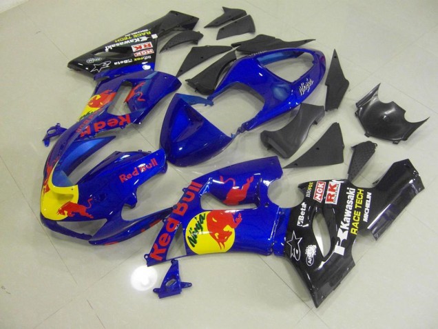 ZX6R 2005-2006 Motorrad Verkleidungen - Blau Rot Bull ZX6R 2005-2006 Motorrad Verkleidungen - Blau Rot Bull