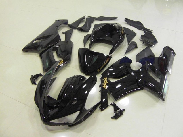 ZX6R 2005-2006 Motorrad Verkleidungen - Glänzend Schwarz Gold Aufkleber ZX6R 2005-2006 Motorrad Verkleidungen - Glänzend Schwarz Gold Aufkleber