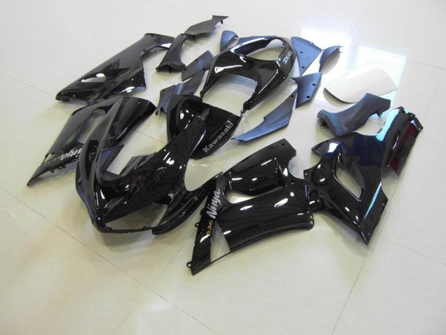 ZX6R 2005-2006 Motorrad Verkleidungen - Glänzend schwarz silberne Aufkleber ZX6R 2005-2006 Motorrad Verkleidungen - Glänzend schwarz silberne Aufkleber
