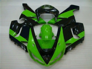 ZX6R 2005-2006 Motorrad Verkleidungen - Grün Schwarz