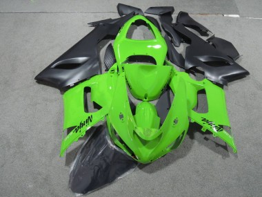ZX6R 2005-2006 Motorrad Verkleidungen - Grün Schwarzer Ninja 636