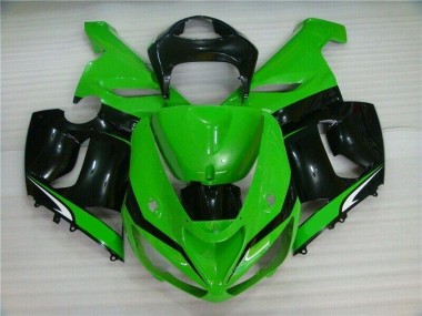 ZX6R 2005-2006 Motorrad Verkleidungen - Grün Weiß Schwarz