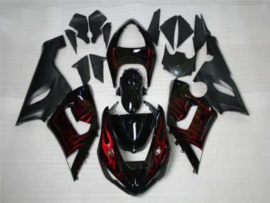 ZX6R 2005-2006 Motorrad Verkleidungen - Rot Schwarz