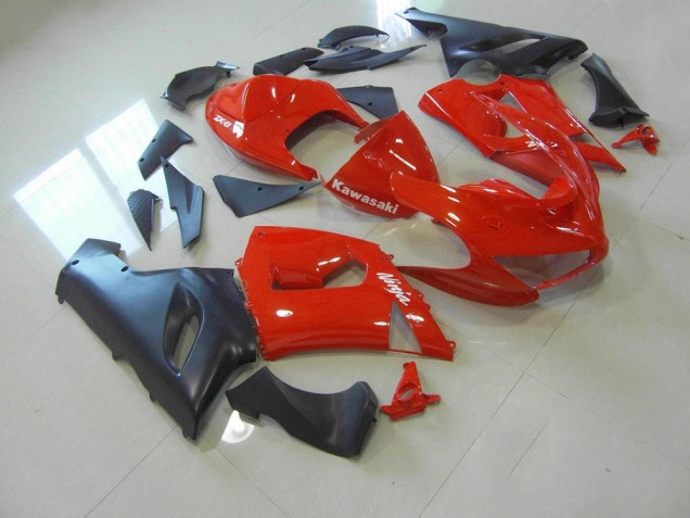 ZX6R 2005-2006 Motorrad Verkleidungen - Rot und Matt Schwarz ZX6R 2005-2006 Motorrad Verkleidungen - Rot und Matt Schwarz