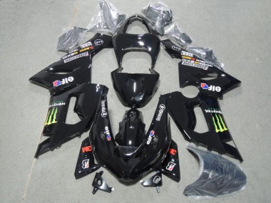ZX6R 2005-2006 Motorrad Verkleidungen - Schwarz 3M Touch4 Monster