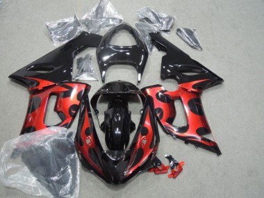 ZX6R 2005-2006 Motorrad Verkleidungen - Schwarz Rot