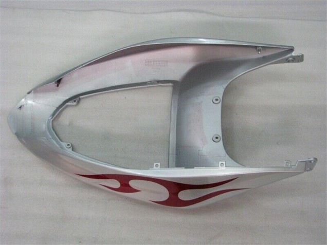 ZX6R 2005-2006 Motorrad Verkleidungen - Silber Rot Flammen ZX6R 2005-2006 Motorrad Verkleidungen - Silber Rot Flammen