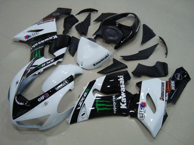 ZX6R 2005-2006 Motorrad Verkleidungen - Weiß Monster ZX6R 2005-2006 Motorrad Verkleidungen - Weiß Monster