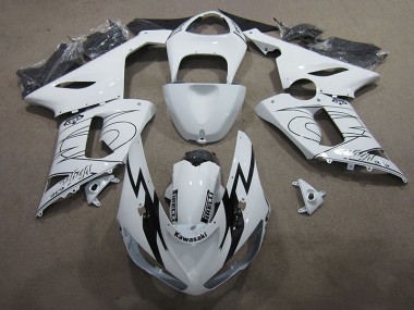 ZX6R 2005-2006 Motorrad Verkleidungen - Weiß Ninja 636
