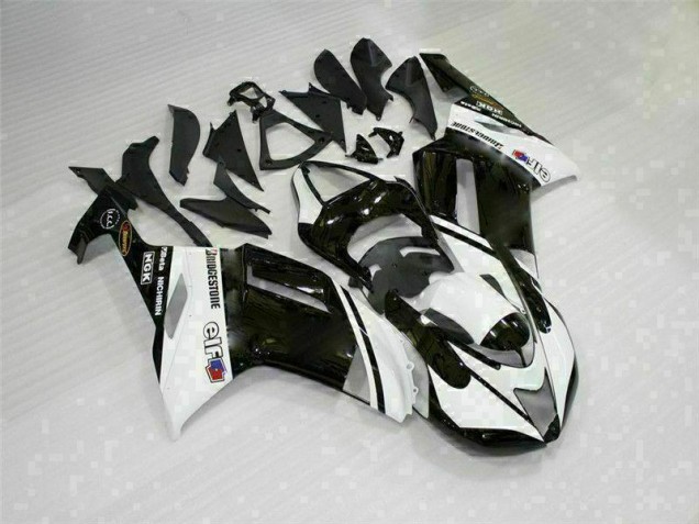 ZX6R 2007-2008 Motorrad Verkleidung - Schwarz Weiß