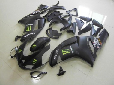 ZX6R 2007-2008 Motorrad Verkleidungen - Matt Schwarz Monster