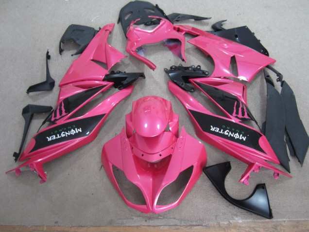 ZX6R 2009-2012 Motorrad Verkleidungen - Rosa Schwarz Monster ZX6R 2009-2012 Motorrad Verkleidungen - Rosa Schwarz Monster