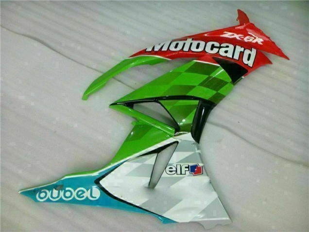 ZX6R 2009-2012 Motorrad Verkleidungen - Rot Grün Motocard ZX6R 2009-2012 Motorrad Verkleidungen - Rot Grün Motocard
