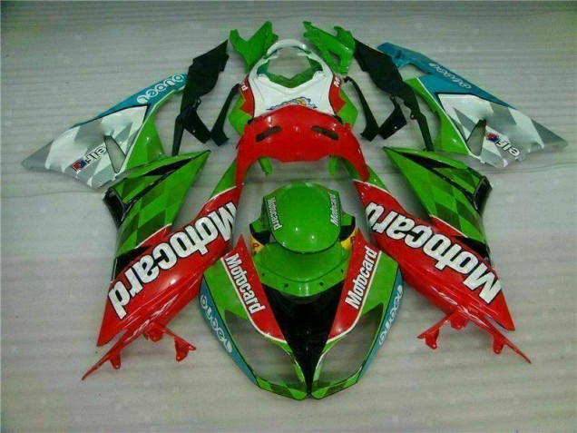ZX6R 2009-2012 Motorrad Verkleidungen - Rot Grün Motocard ZX6R 2009-2012 Motorrad Verkleidungen - Rot Grün Motocard