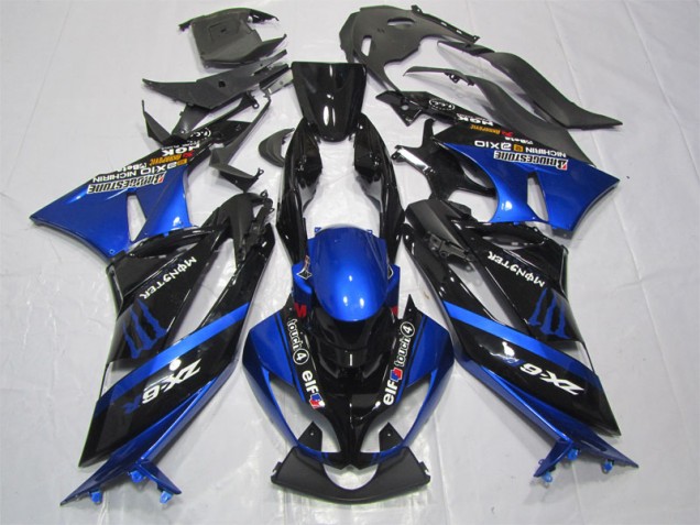 ZX6R 2009-2012 Motorrad Verkleidungen - Schwarz Blaus Monster ZX6R 2009-2012 Motorrad Verkleidungen - Schwarz Blaus Monster