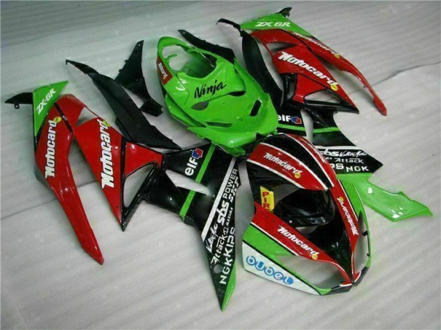 ZX6R 2009-2012 Motorrad Verkleidungen - Schwarz Rot Grün Motocard ZX6R 2009-2012 Motorrad Verkleidungen - Schwarz Rot Grün Motocard