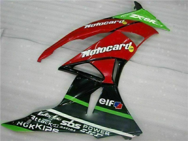 ZX6R 2009-2012 Motorrad Verkleidungen - Schwarz Rot Grün Motocard ZX6R 2009-2012 Motorrad Verkleidungen - Schwarz Rot Grün Motocard