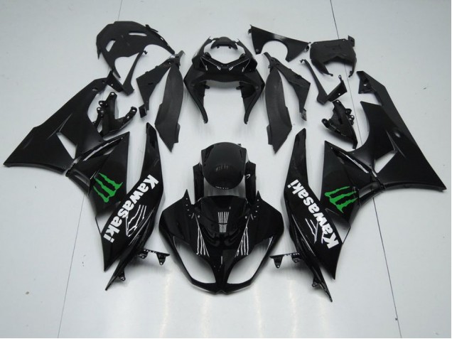 ZX6R 2009-2012 Motorrad Verkleidungen - Schwarz mit Monster ZX6R 2009-2012 Motorrad Verkleidungen - Schwarz mit Monster