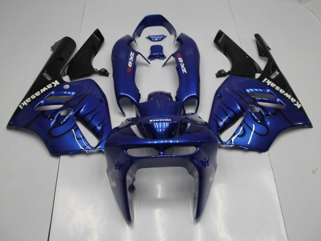 ZX9R 1994-1997 Motorrad Verkleidungen - Blau schwarze Flamme ZX9R 1994-1997 Motorrad Verkleidungen - Blau schwarze Flamme