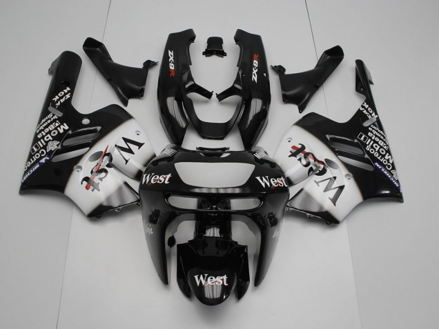 ZX9R 1994-1997 Motorrad Verkleidungen - Schwarz Weißes Westmuster ZX9R 1994-1997 Motorrad Verkleidungen - Schwarz Weißes Westmuster