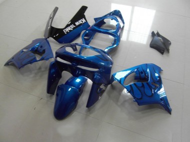 ZX9R 1998-1999 Motorrad Verkleidungen - Blau schwarze Flamme