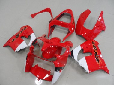 ZX9R 2000-2001 Motorrad Verkleidungen - Rot und Weiß